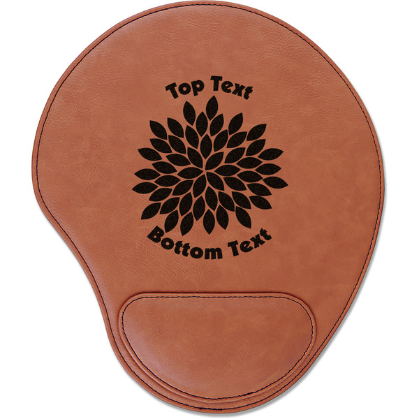 Custom Mums Flower Leatherette Mouse Pad with Wrist Support (Personalized)