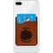Mums Flower Cognac Leatherette Phone Wallet on iphone 8