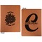 Mums Flower Cognac Leatherette Portfolios with Notepad - Large - Double Sided - Apvl