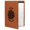 Mums Flower Cognac Leatherette Portfolios with Notepad - Large - Main