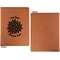 Mums Flower Cognac Leatherette Portfolios with Notepad - Large - Single Sided - Apvl