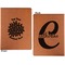 Mums Flower Cognac Leatherette Portfolios with Notepad - Small - Double Sided- Apvl