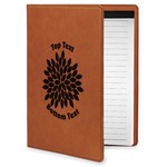 Mums Flower Leatherette Portfolio with Notepad - Small - Single Sided (Personalized)