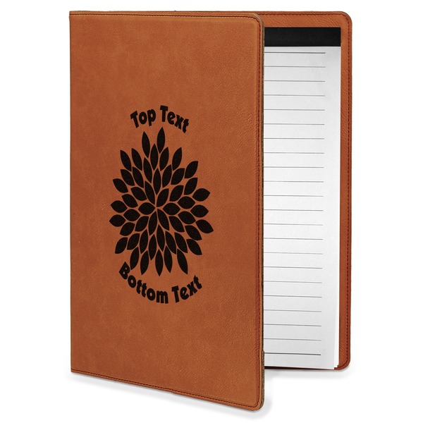 Custom Mums Flower Leatherette Portfolio with Notepad - Small - Double Sided (Personalized)
