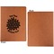 Mums Flower Cognac Leatherette Portfolios with Notepad - Small - Single Sided- Apvl