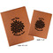Mums Flower Cognac Leatherette Portfolios with Notepad - Compare Sizes