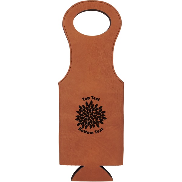 Custom Mums Flower Leatherette Wine Tote (Personalized)