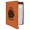 Mums Flower Cognac Leatherette Zipper Portfolios with Notepad - Main