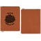 Mums Flower Cognac Leatherette Zipper Portfolios with Notepad - Single Sided - Apvl