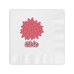 Mums Flower Coined Cocktail Napkins (Personalized)