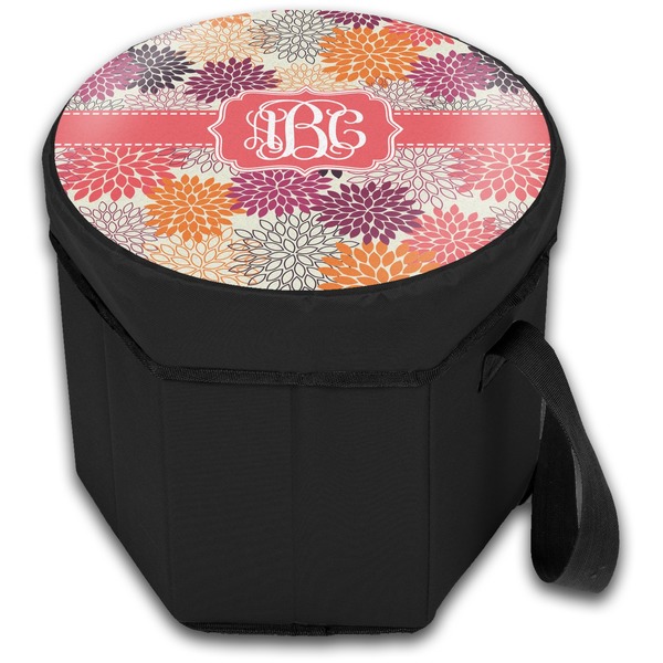 Mums Flower Collapsible Personalized Cooler & Seat (Closed)