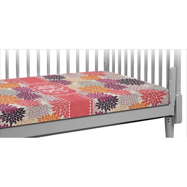 Custom Mums Flower Crib Fitted Sheet (Personalized)