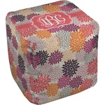 Mums Flower Cube Pouf Ottoman - 13" (Personalized)