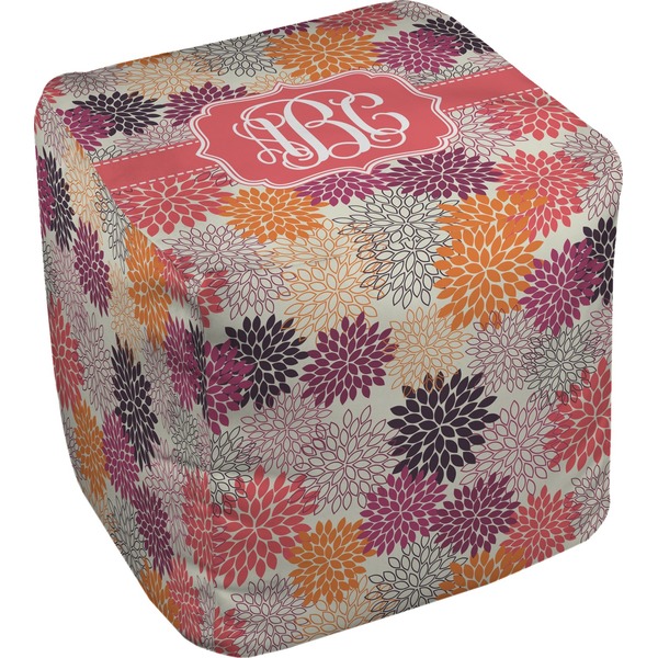 Custom Mums Flower Cube Pouf Ottoman - 13" (Personalized)