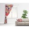 Mums Flower Curtain With Window and Rod - in Room Matching Pillow