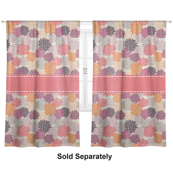 Custom Mums Flower Curtain Panel - Custom Size