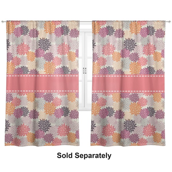 Mums Flower Curtain 112x80 - Lined