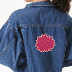 Mums Flower Twill Iron On Patch - Custom Shape - X-Large