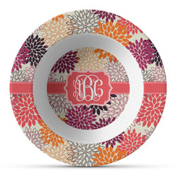 Mums Flower Plastic Bowl - Microwave Safe - Composite Polymer (Personalized)