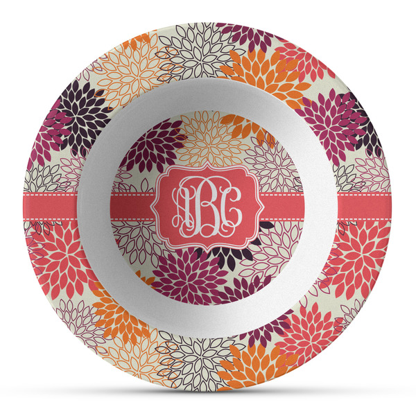 Custom Mums Flower Plastic Bowl - Microwave Safe - Composite Polymer (Personalized)