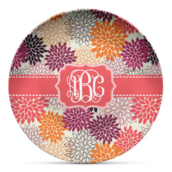 Mums Flower Microwave Safe Plastic Plate - Composite Polymer (Personalized)