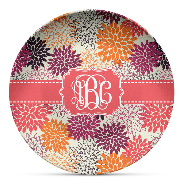 Custom Mums Flower Microwave Safe Plastic Plate - Composite Polymer (Personalized)