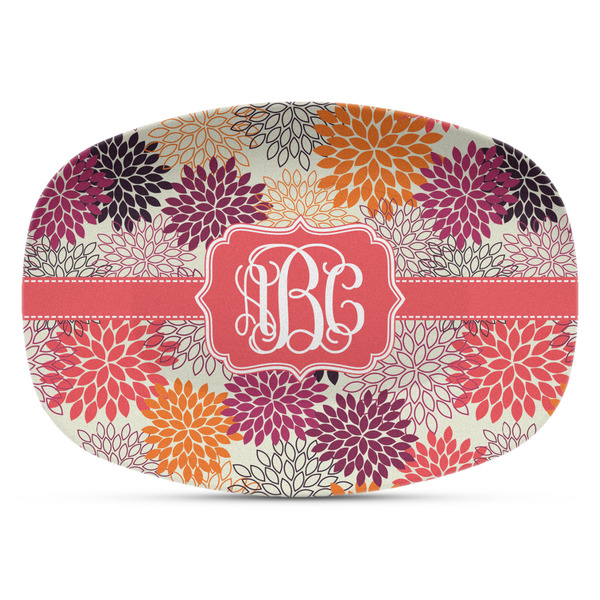 Custom Mums Flower Plastic Platter - Microwave & Oven Safe Composite Polymer (Personalized)