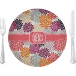 Mums Flower 10" Glass Lunch / Dinner Plates - Single or Set (Personalized)