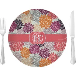 Mums Flower Glass Lunch / Dinner Plate 10" (Personalized)