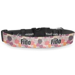 Mums Flower Deluxe Dog Collar - Extra Large (16" to 27") (Personalized)
