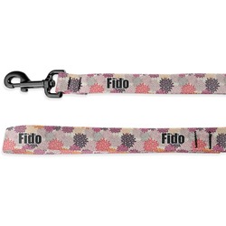 Mums Flower Dog Leash - 6 ft (Personalized)