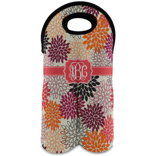 Custom Mums Flower Wine Tote Bag (2 Bottles) (Personalized)