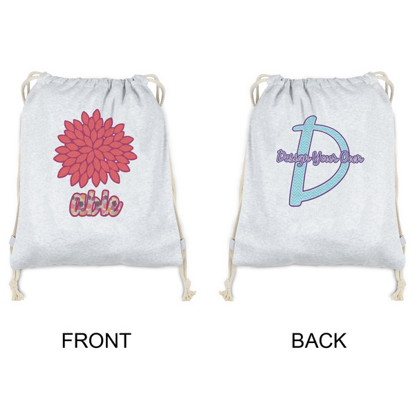 Mums Flower Drawstring Backpacks - Sweatshirt Fleece - Double Sided - APPROVAL