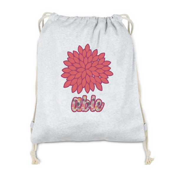 Custom Mums Flower Drawstring Backpack - Sweatshirt Fleece - Single Sided (Personalized)