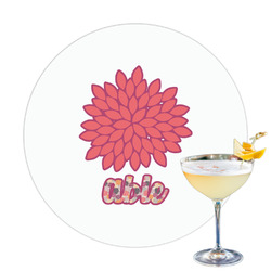 Mums Flower Printed Drink Topper - 3.25" (Personalized)