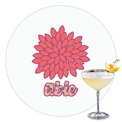 Mums Flower Printed Drink Topper - 3.5" (Personalized)