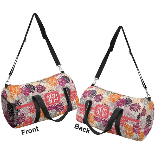 Mums Flower Duffle bag large front and back sides