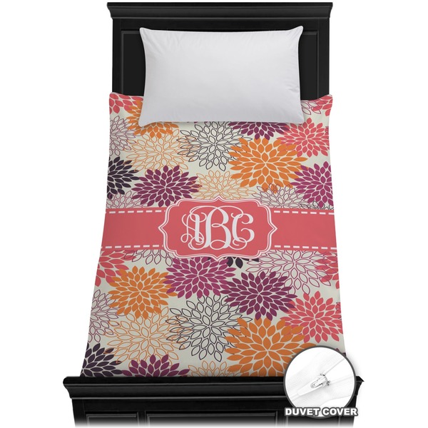 Custom Mums Flower Duvet Cover - Twin (Personalized)