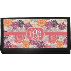 Mums Flower Canvas Checkbook Cover (Personalized)