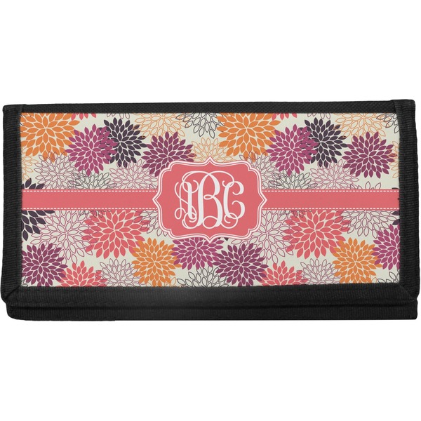 Custom Mums Flower Canvas Checkbook Cover (Personalized)