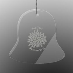 Mums Flower Engraved Glass Ornament - Bell (Personalized)