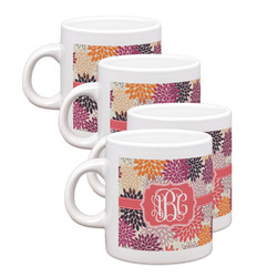 Mums Flower Single Shot Espresso Cups - Set of 4 (Personalized)
