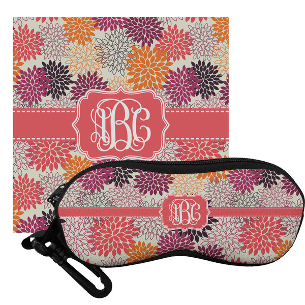 Custom Mums Flower Eyeglass Case & Cloth (Personalized)