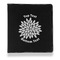 Mums Flower Leather Binder - 1" - Black - Front View