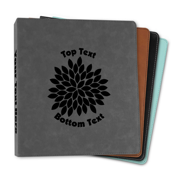 Custom Mums Flower Leather Binder - 1" (Personalized)