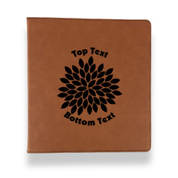Mums Flower Leather Binder - 1" - Rawhide (Personalized)
