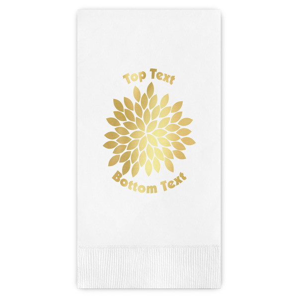 Custom Mums Flower Guest Napkins - Foil Stamped (Personalized)