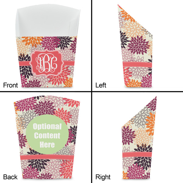 Mums Flower French Fry Favor Box - Front & Back View