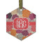 Mums Flower Flat Glass Ornament - Hexagon w/ Monogram