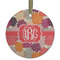 Mums Flower Frosted Glass Ornament - Round